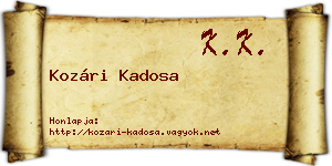 Kozári Kadosa névjegykártya